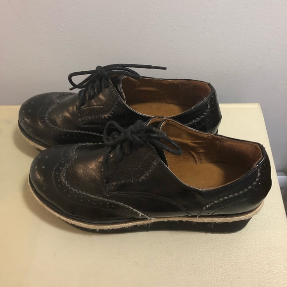 C LABEL Platform Shoes, Black. Size 7.5 Leather - Picture 3 of 5